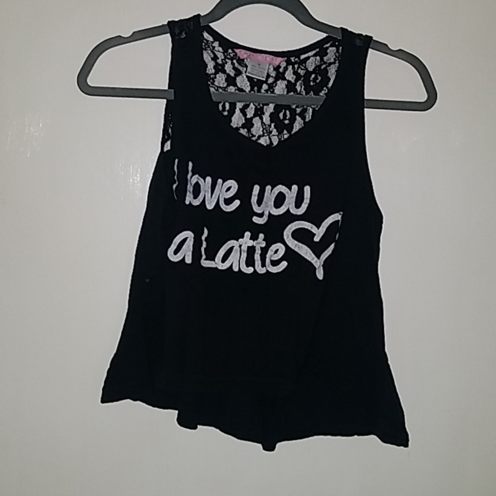 I LOVE YOU ALATTE hi low top w/ partial lace back